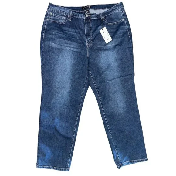 Nanette Lepore Belle High Rise Slim Straight Denim Jeans Women's Size 20 NWT - Picture 1 of 6